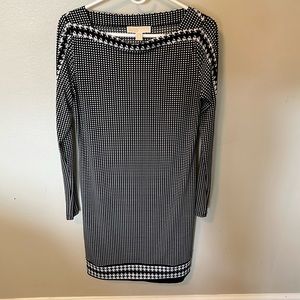 Michael Kors long sleeved black and white dress medium